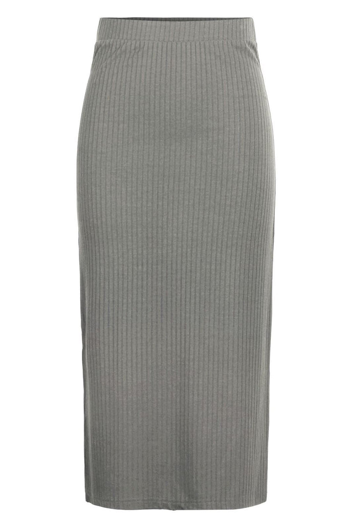 Pieces - Pckylie Midi Skirt - 3301046 Light Grey Melange