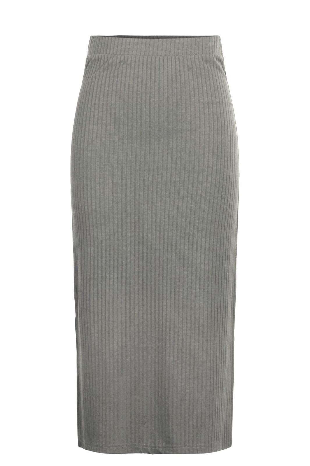 Pieces - Pckylie Midi Skirt - 3301046 Light Grey Melange