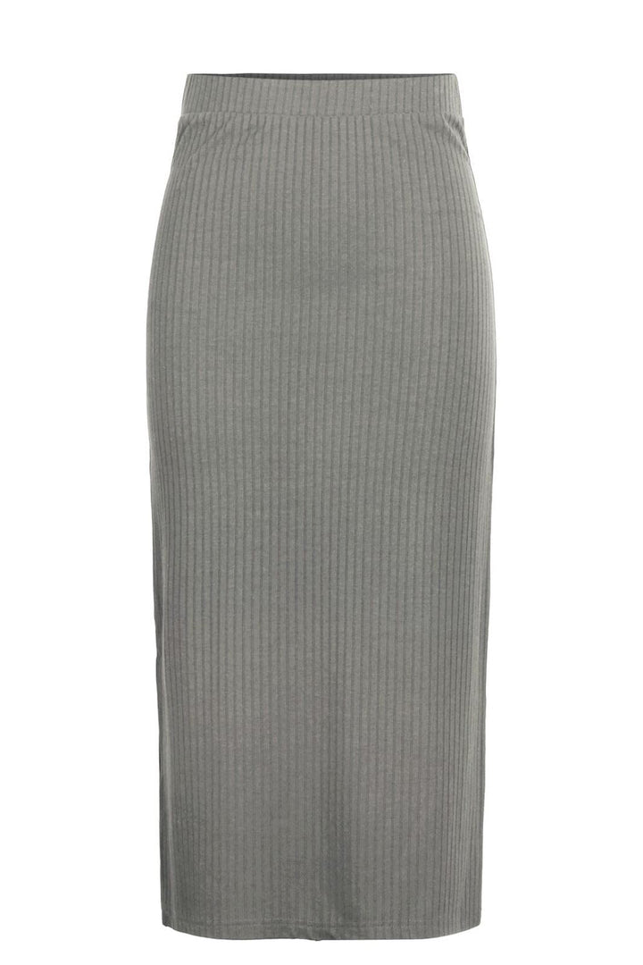 Pieces - Pckylie Midi Skirt - 3301046 Light Grey Melange