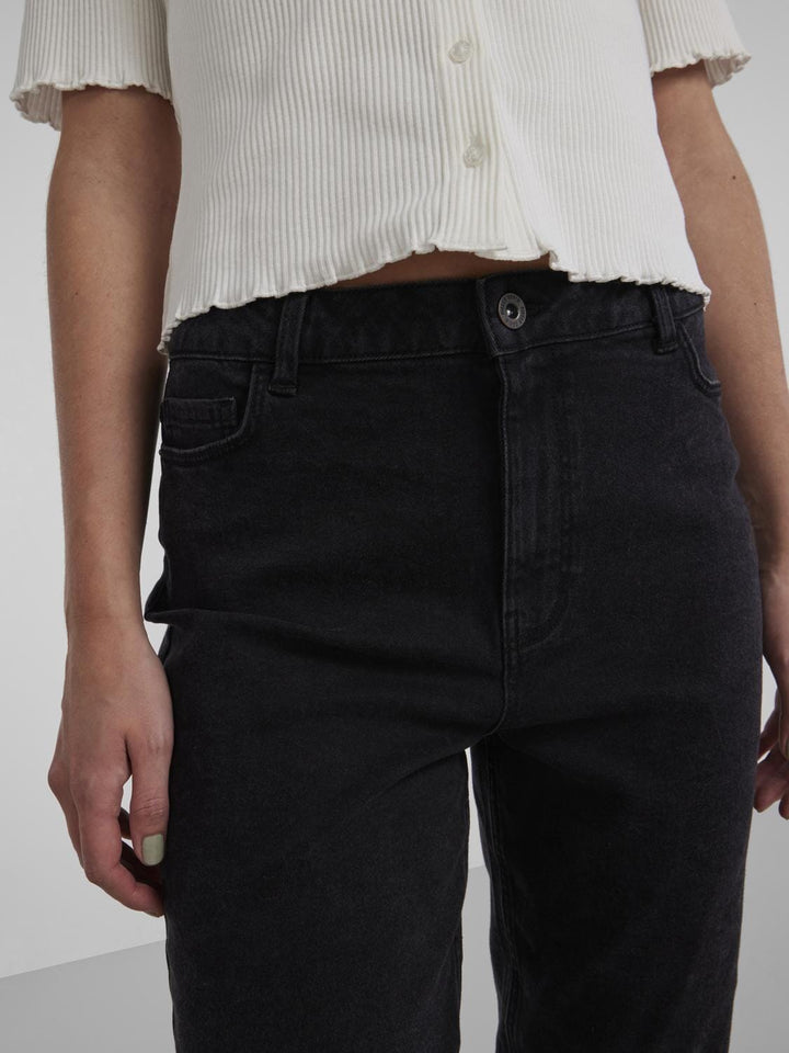Pieces - PcLeah Mom HW Ank Rinse NOOS - Black Denim