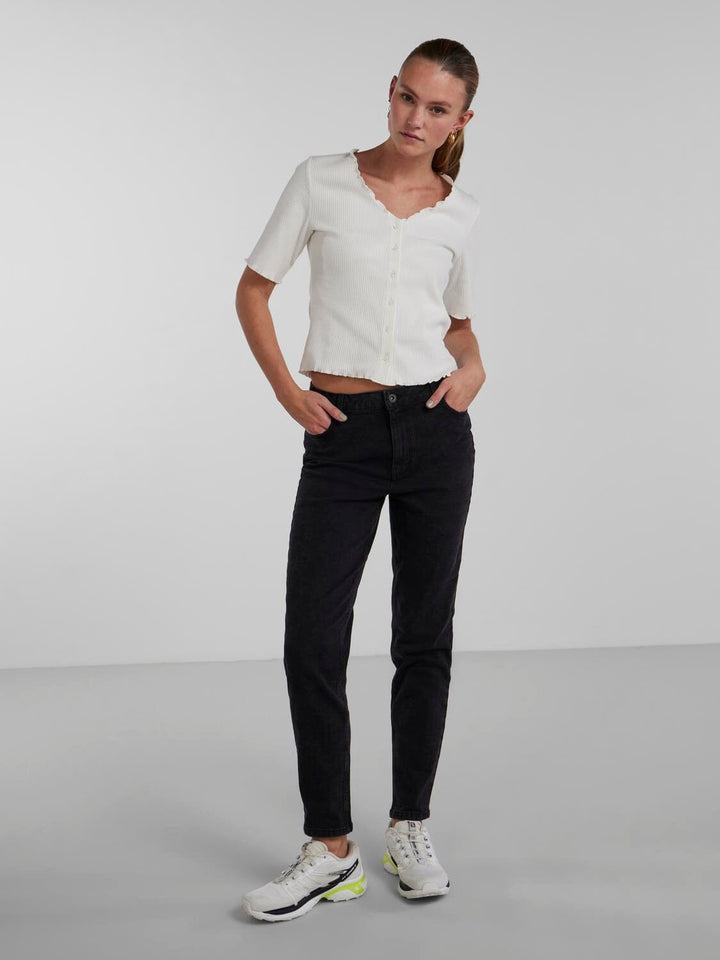 Pieces - PcLeah Mom HW Ank Rinse NOOS - Black Denim