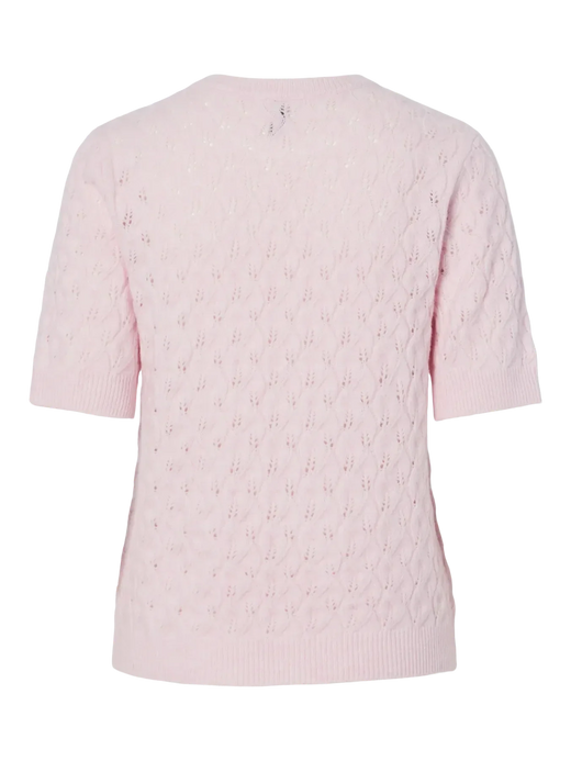 Pieces - Pclelou Ss O-Neck Knit - 4941341 Roseate Spoonbill Melange Strikbluser 