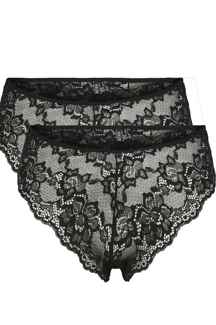 Pieces - Pclina Lace Wide Brief 2-Pack - 4287162 Black 2-PACK