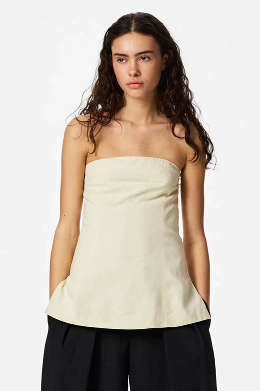 Pieces - Pcmajse Fitted Bandeau Top Pp - 5040798 Birch Toppe 