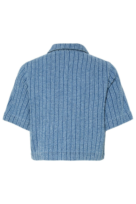 Pieces - Pcmalba Ss Denim Shirt - 4847929 Medium Blue Denim Washed