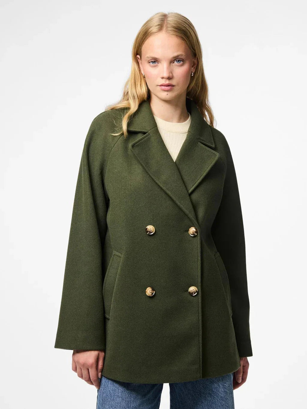 Pieces - Pcmarbel Coat - 4804036 Forest Night Frakker 