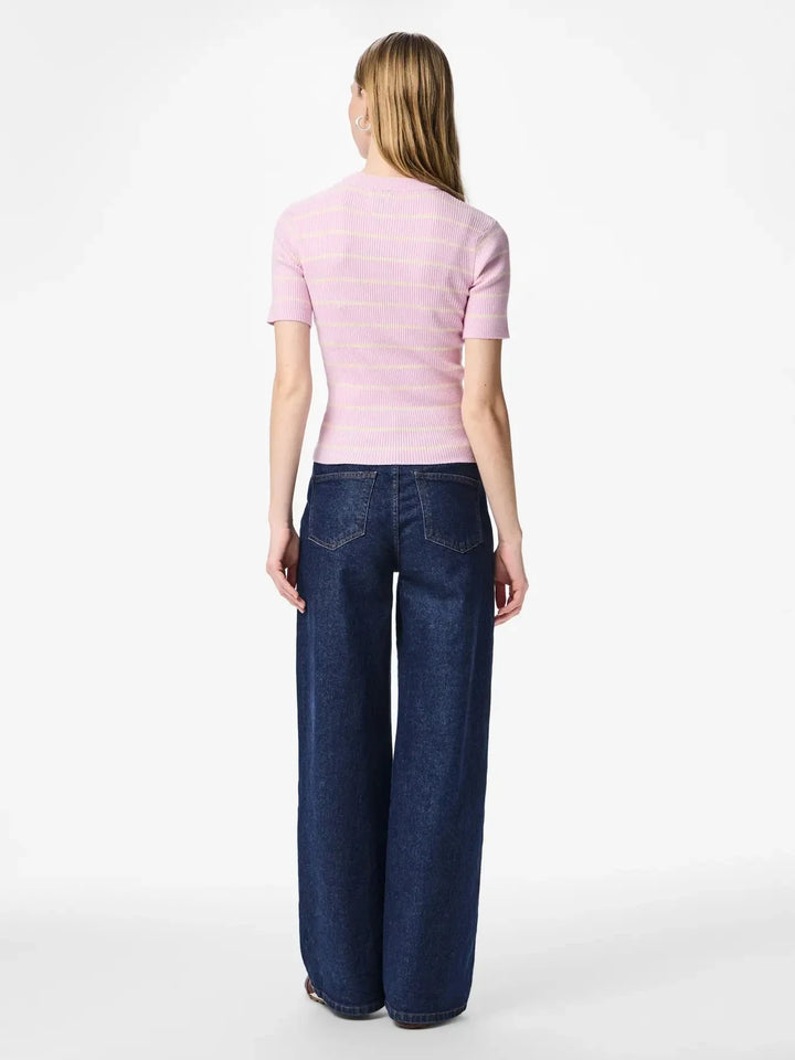 Pieces - Pcmira Ss O-Neck Knit - 4899830 Winsome Orchid Birch Narrow T-shirts 