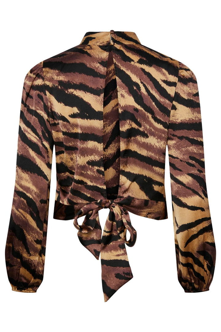 Pieces - PcMonalise LS Open Back Top - Chicory Coffee/Tiger