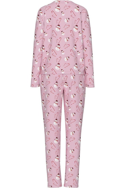 Pieces - Pcnaya Xmas Ls Nightwear Set - 4829535 Pink-A-Boo Snowman/Candycane Nattøj 