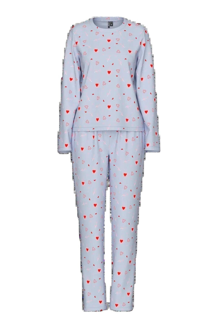 Pieces - Pcnaya Xmas Ls Nightwear Set - 4829536 Baby Lavender Coffee Heart Nattøj 
