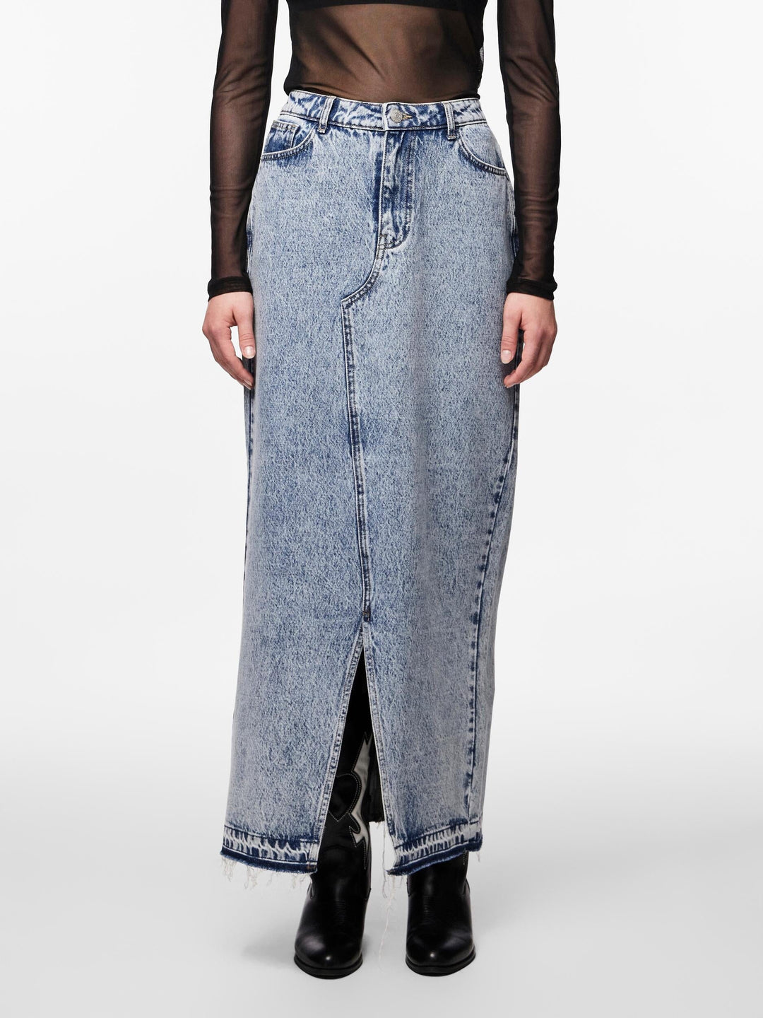 Pieces - Pcnora Ankle Skirt - 4499392 Medium Blue Denim