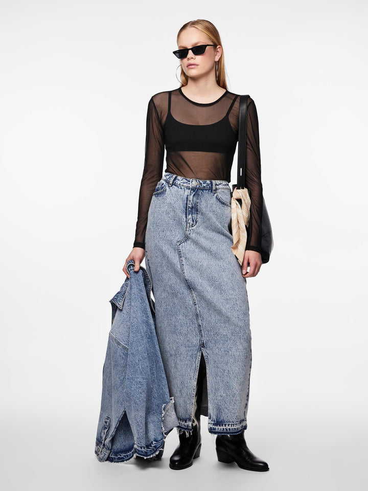 Pieces - Pcnora Ankle Skirt - 4499392 Medium Blue Denim