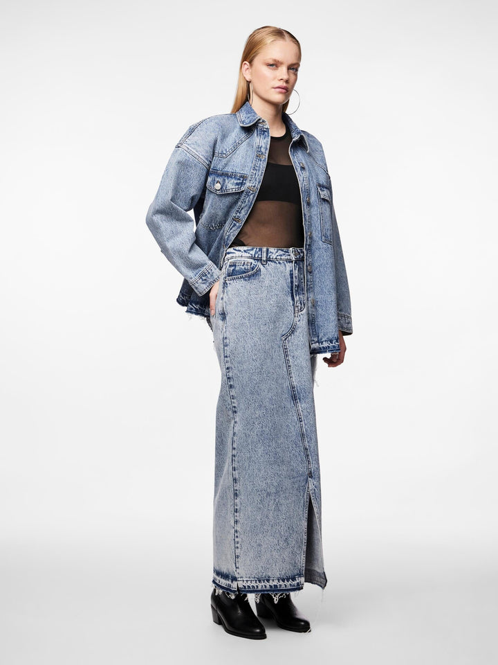 Pieces - Pcnora Ankle Skirt - 4499392 Medium Blue Denim
