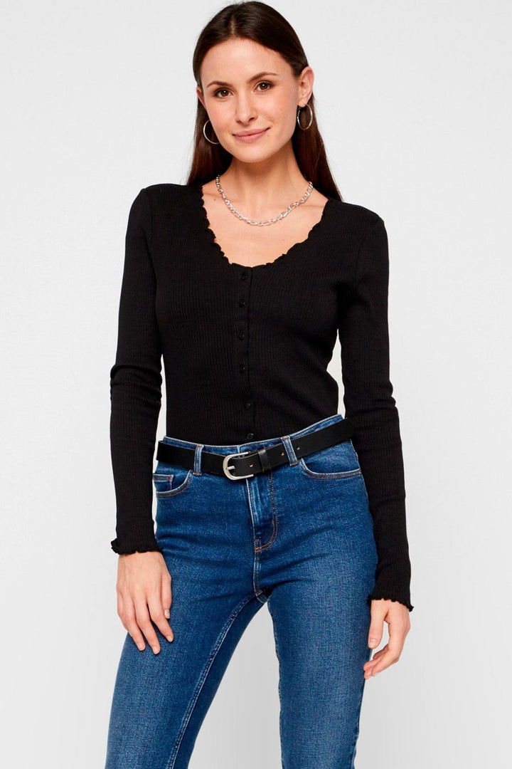 Pieces - PcNukisa LS Cardigan - Black