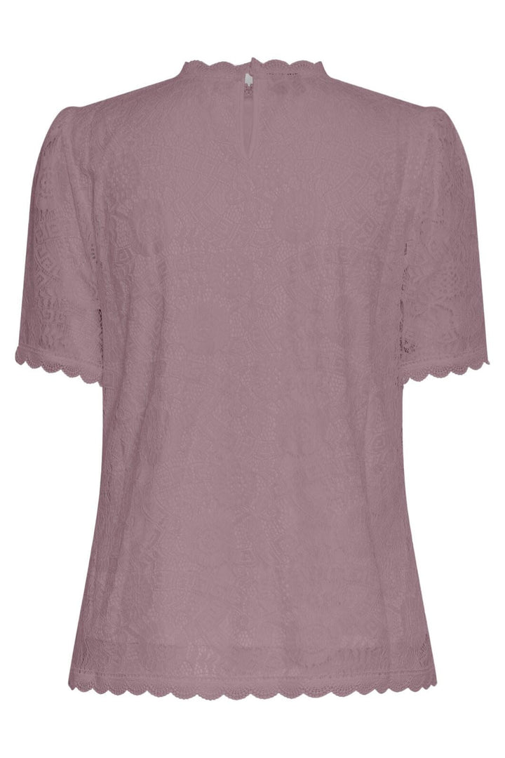 Pieces - Pcolline Ss Lace Top - 4474972 Woodrose