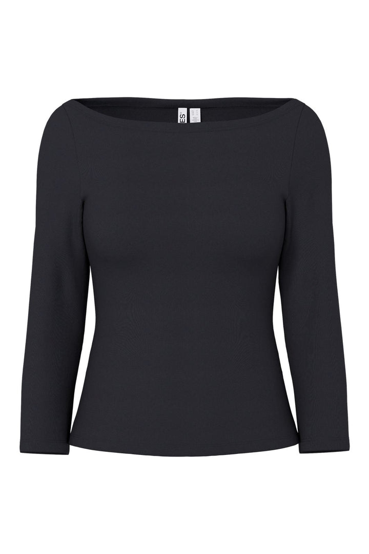Pieces - Pcphoebe 3/4 Boatneck Top - 5083331 Black