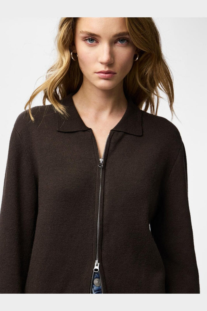 Pieces - Pcraja Ls Zip Knit Cardigan - 5000729 Delicioso