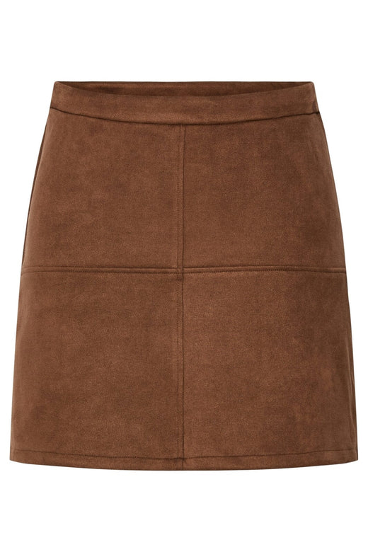 Pieces - Pcrakel Brushed Mini Skirt - 4871489 Downtown Brown