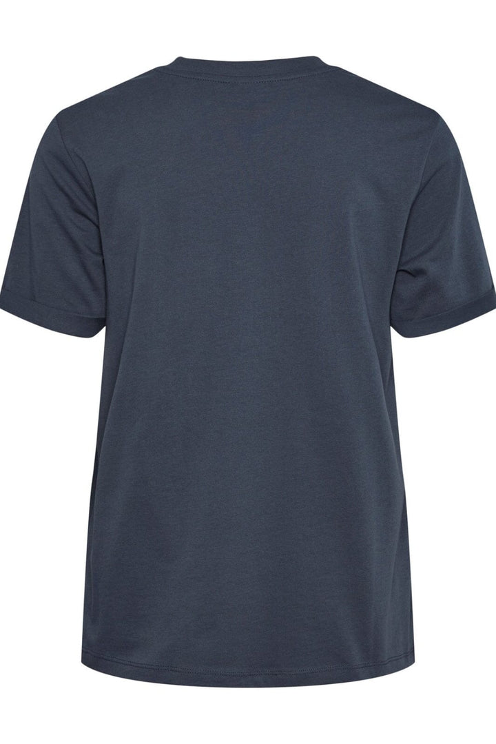 Pieces - Pcria Ss Fold Up Solid Tee - Ombre Blue