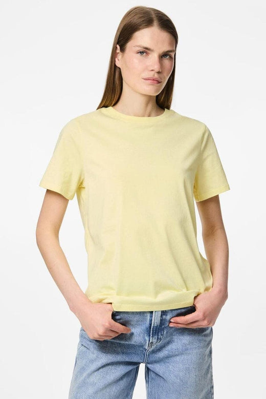 Pieces - Pcria Ss Solid Tee - 4803349 French Vanilla