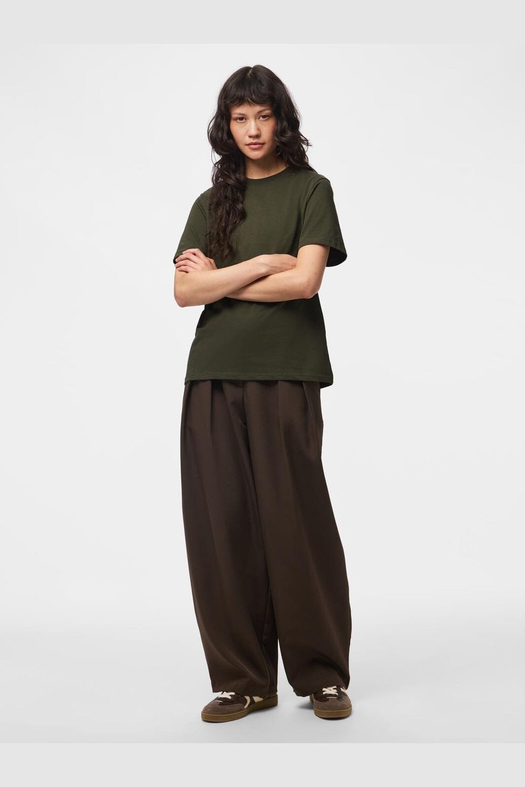 Pieces - Pcria Ss Solid Tee - 4857314 Forest Night