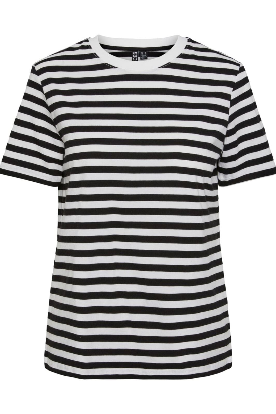Pieces - Pcria Ss Tee Stripes - 4400578 Black Bright White