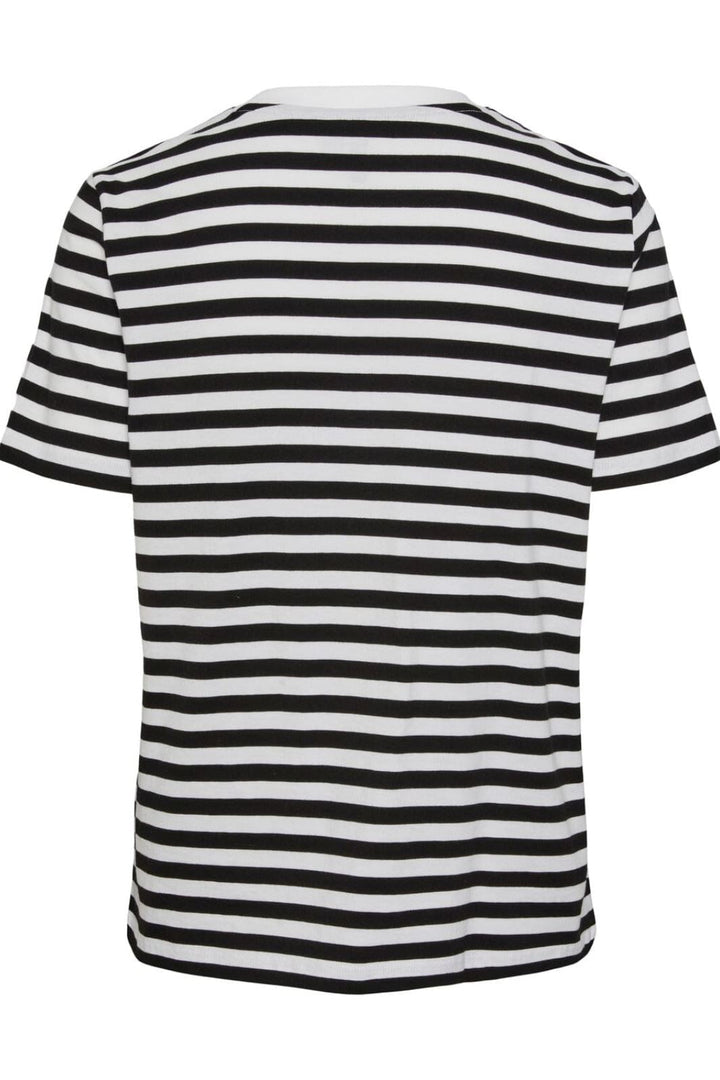 Pieces - Pcria Ss Tee Stripes - 4400578 Black Bright White