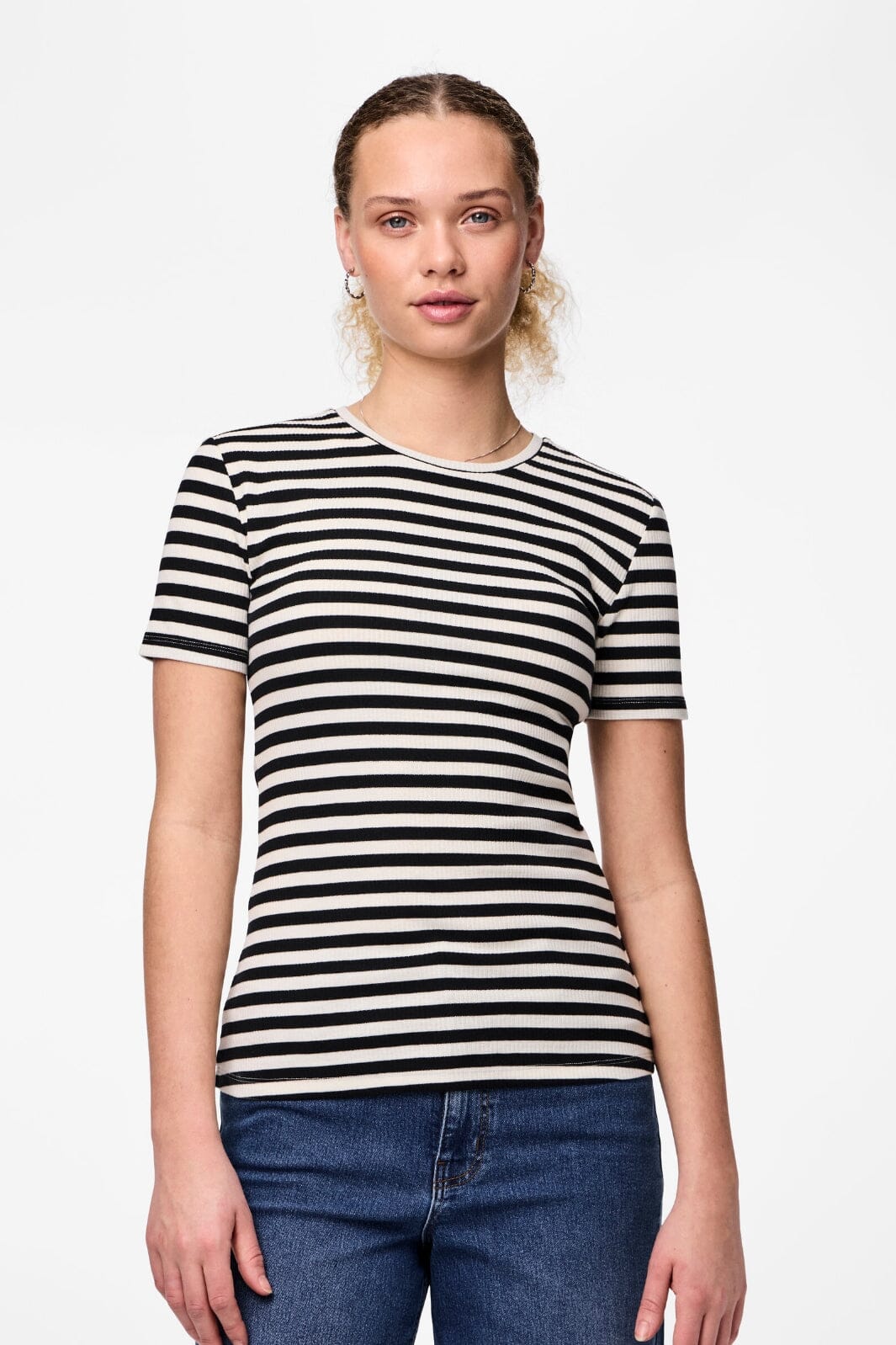 Pieces - Pcruka Ss Top Bc - Cloud Dancer/black