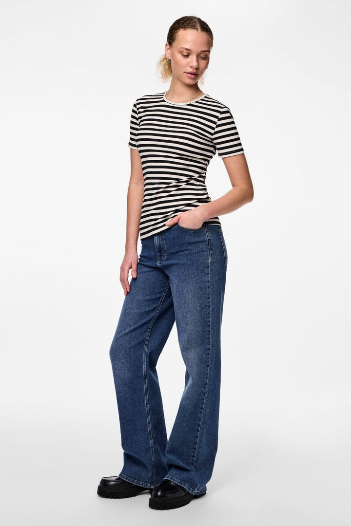 Pieces - Pcruka Ss Top Bc - Cloud Dancer/black