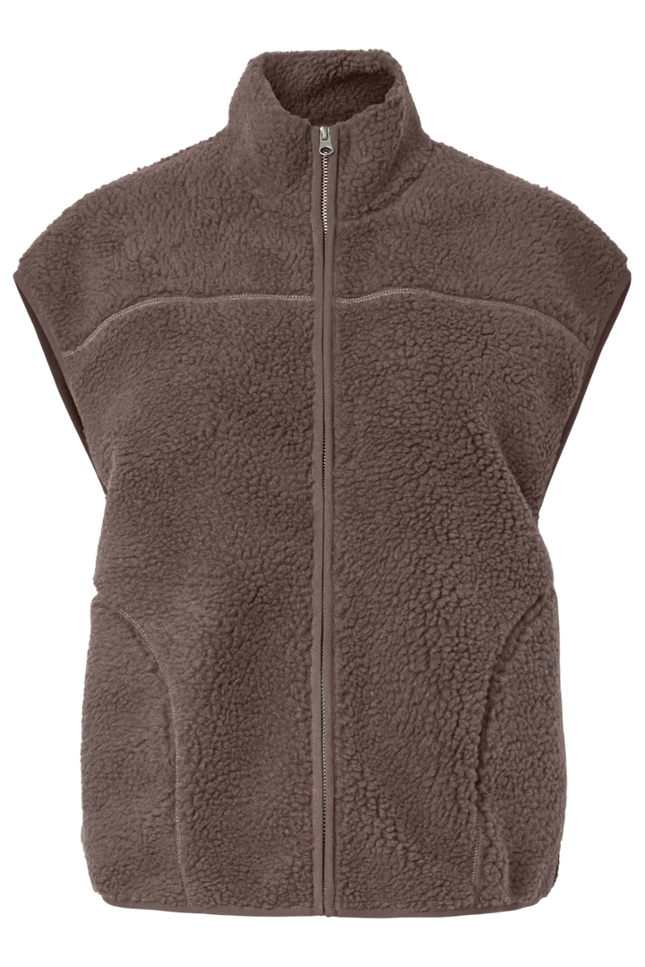 Pieces - Pcsadia Teddy Vest - 4993093 Coffee Quartz Veste 