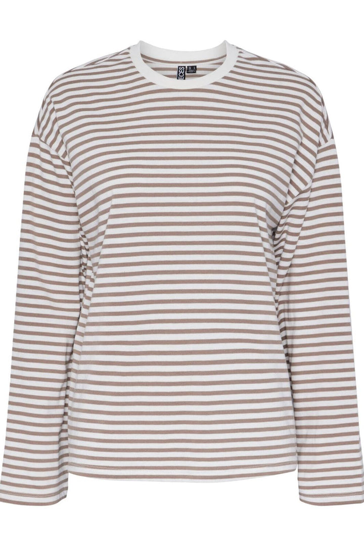 Pieces - Pcsadie Ls Top - 4402429 Cloud Dancer Fossil
