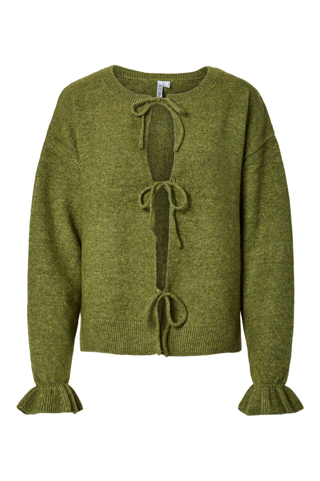 Pieces - Pcsally Rev Frill Cardigan Knit - 5087256 Sphagnum Melange