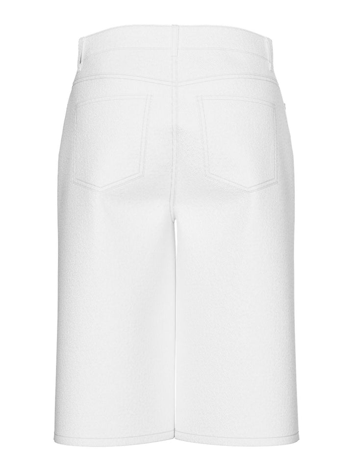 Pieces - Pcsalume Wide Denim Shorts - 4830261 Bright White