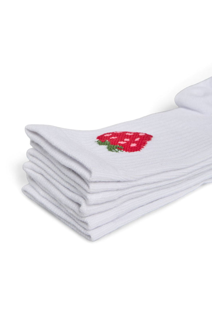 Pieces - Pcsanni Socks 3 Pack - 4626360 Bright White 3 Fruits