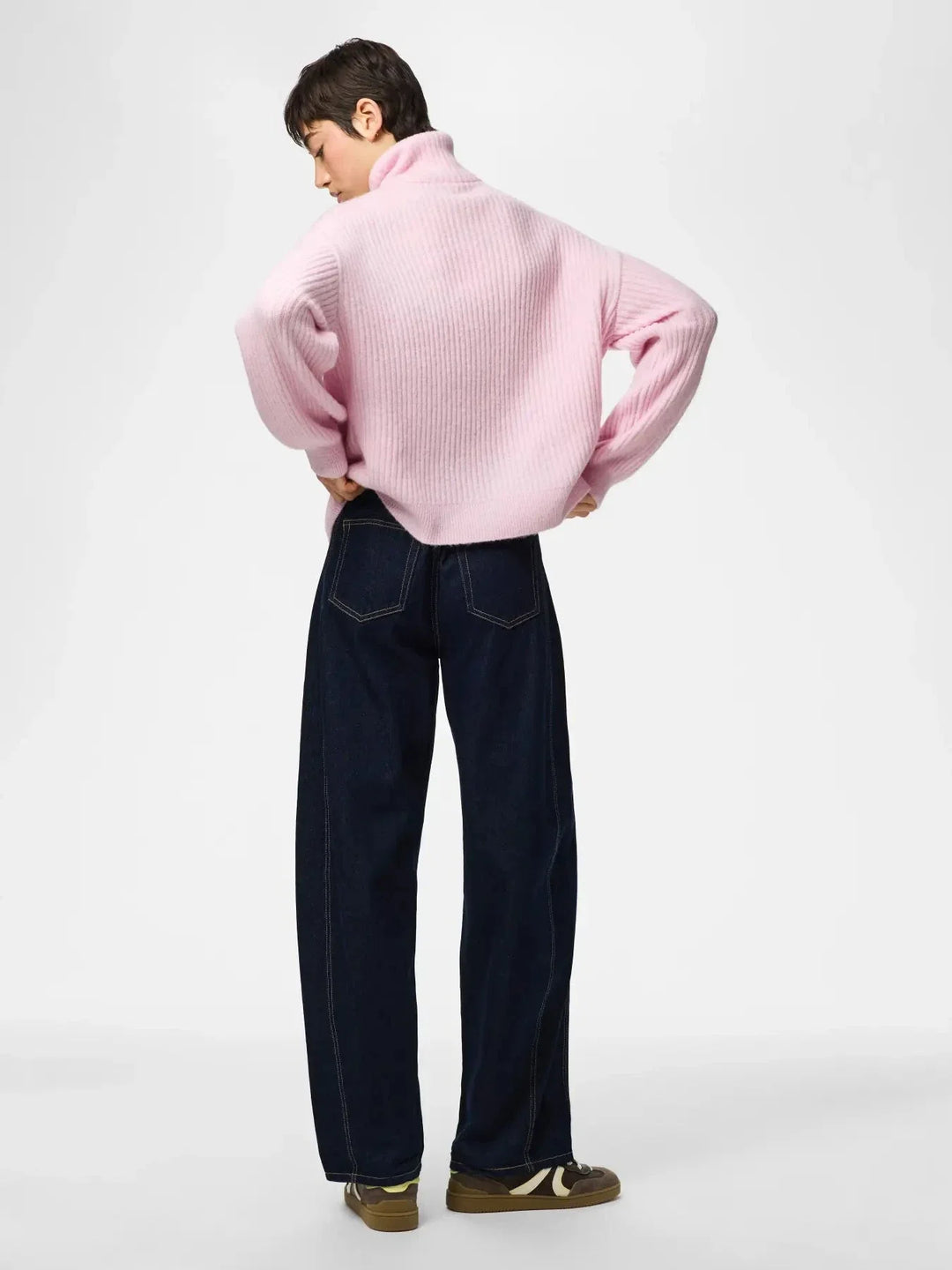 Pieces - Pcsilly Ls Half Zip Knit - 5099227 Roseate Spoonbill Melange Strikbluser 