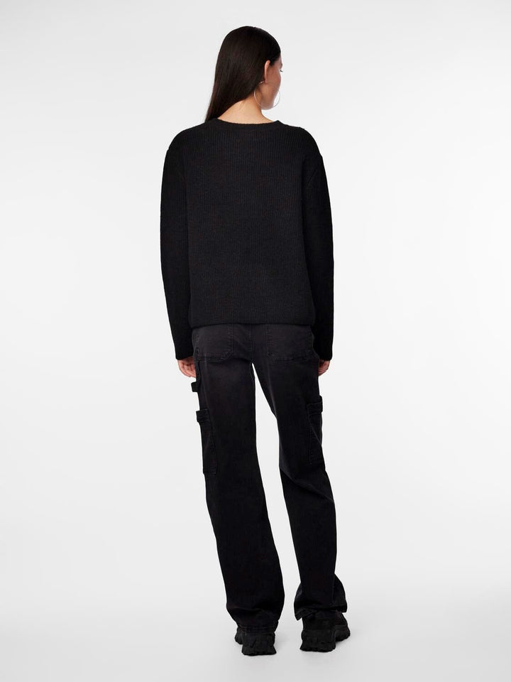 Pieces - Pcsilly Ls Reversible Tie Knit - 4511205 Black