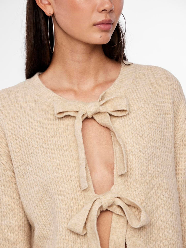 Pieces - Pcsilly Ls Reversible Tie Knit - 4516395 White Pepper Melange