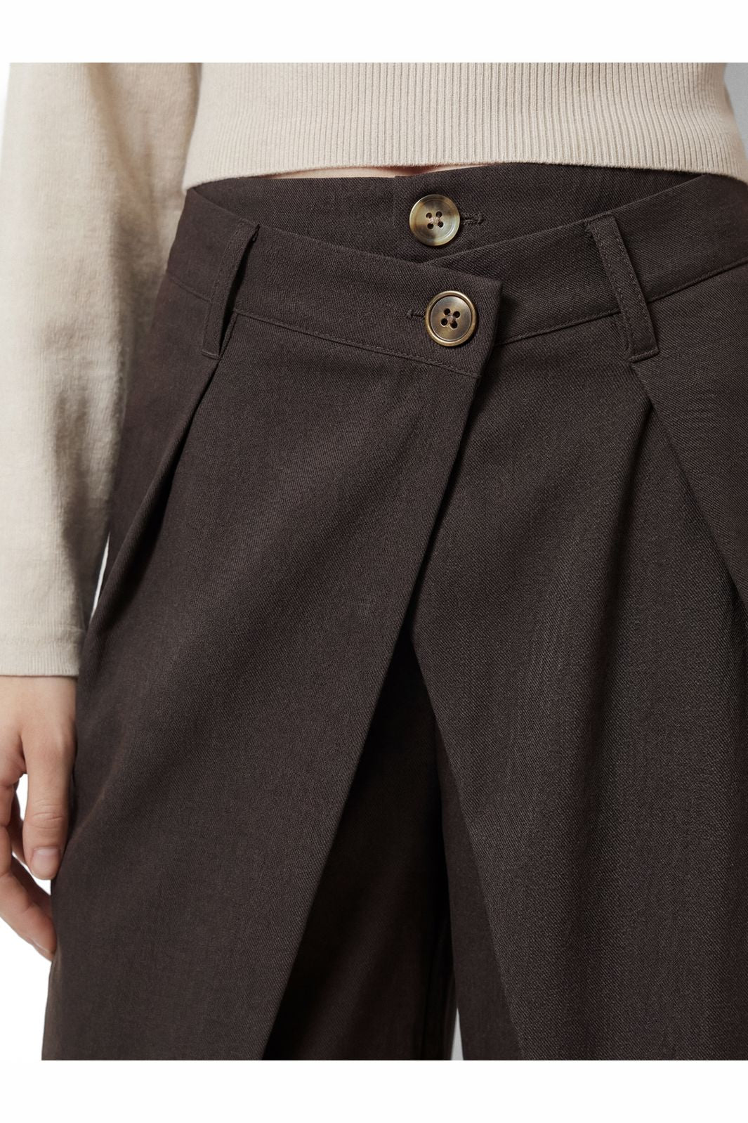 Pieces - Pcsofie Double Closing Pants - 5221895 Espresso