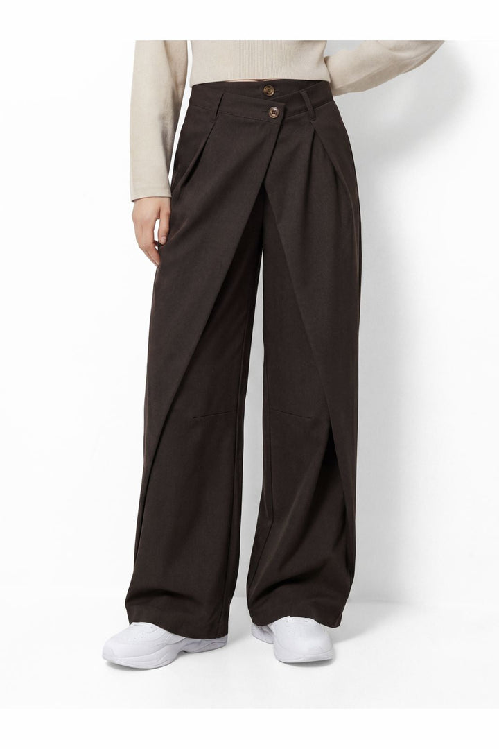 Pieces - Pcsofie Double Closing Pants - 5221895 Espresso