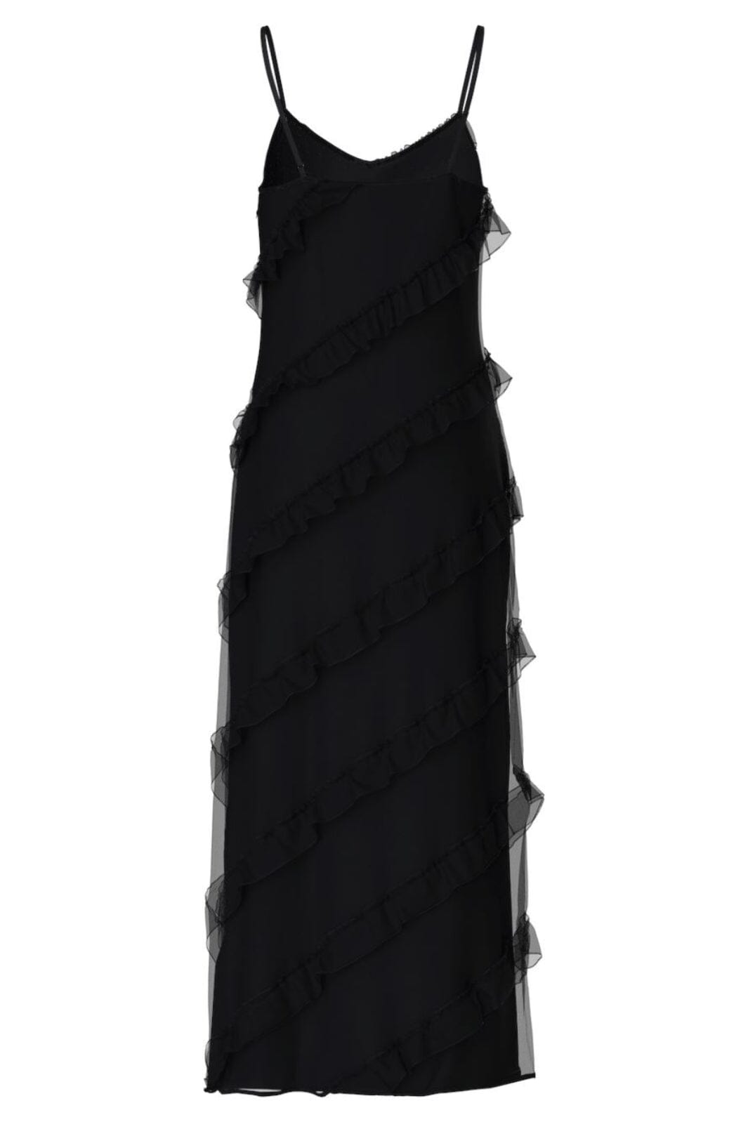 Pieces - Pctwirl Frill Maxi Strap Dress - 4735682 Black