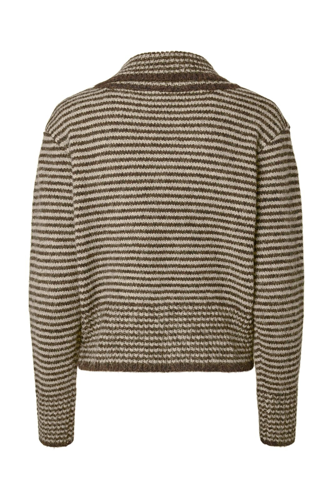 Pieces - Pcvena Ls Collar Knit - 5191869 Whitecap Gray Hot Fudge