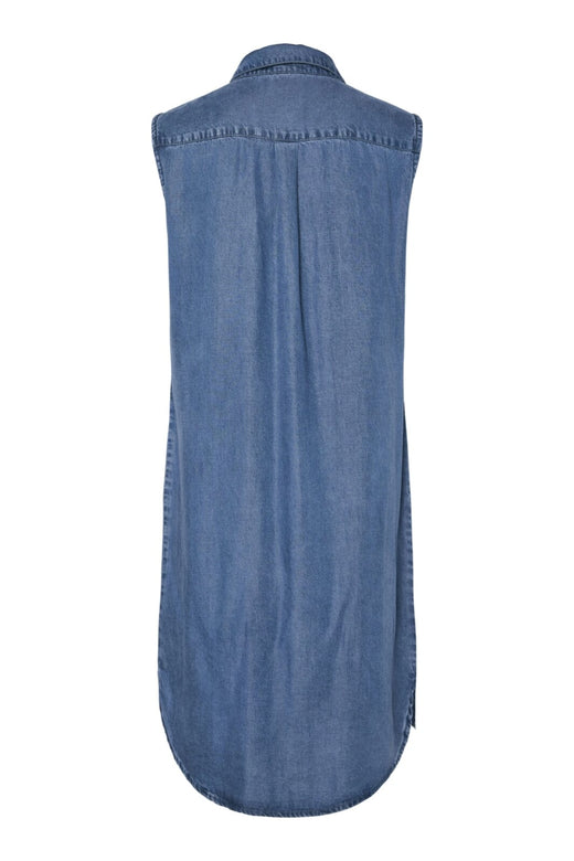 Pieces - Pcvilje Sl Denim Dress - 4789616 Medium Blue Denim