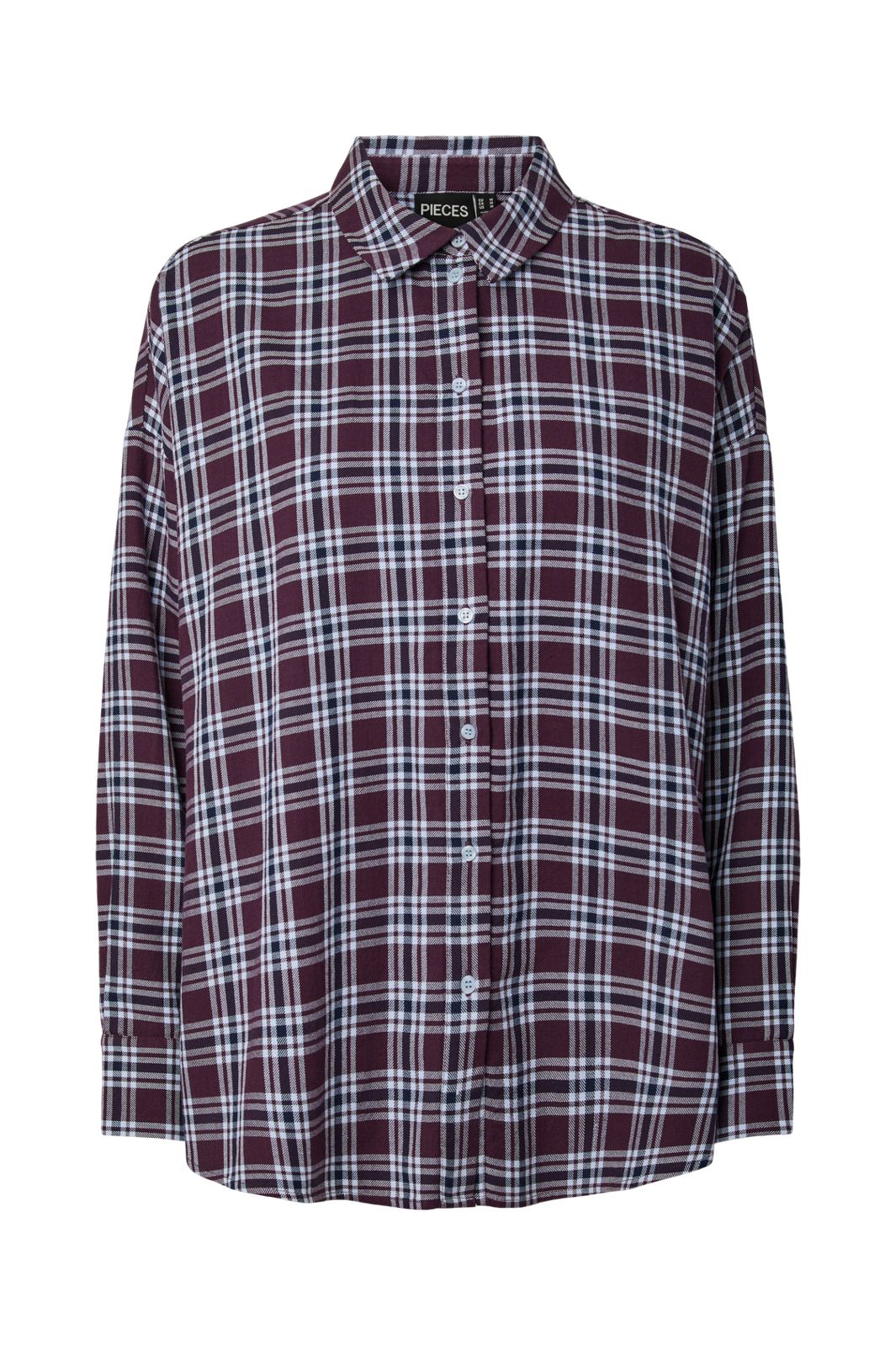 Pieces - Pcviolet Ls Flannel Shirt - 5126244 Plum Perfect Maritime Blue