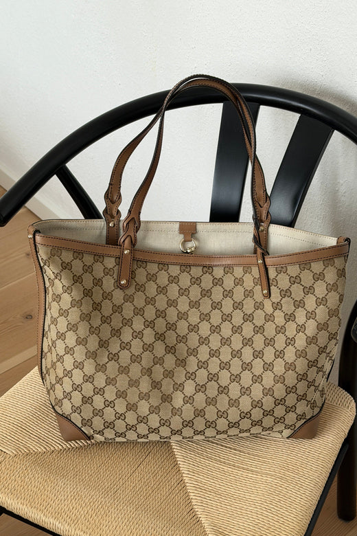 Preloved Vintageline x Molly&My - Gucci Shopper Med Tilhørende Pung - Logo Tasker 