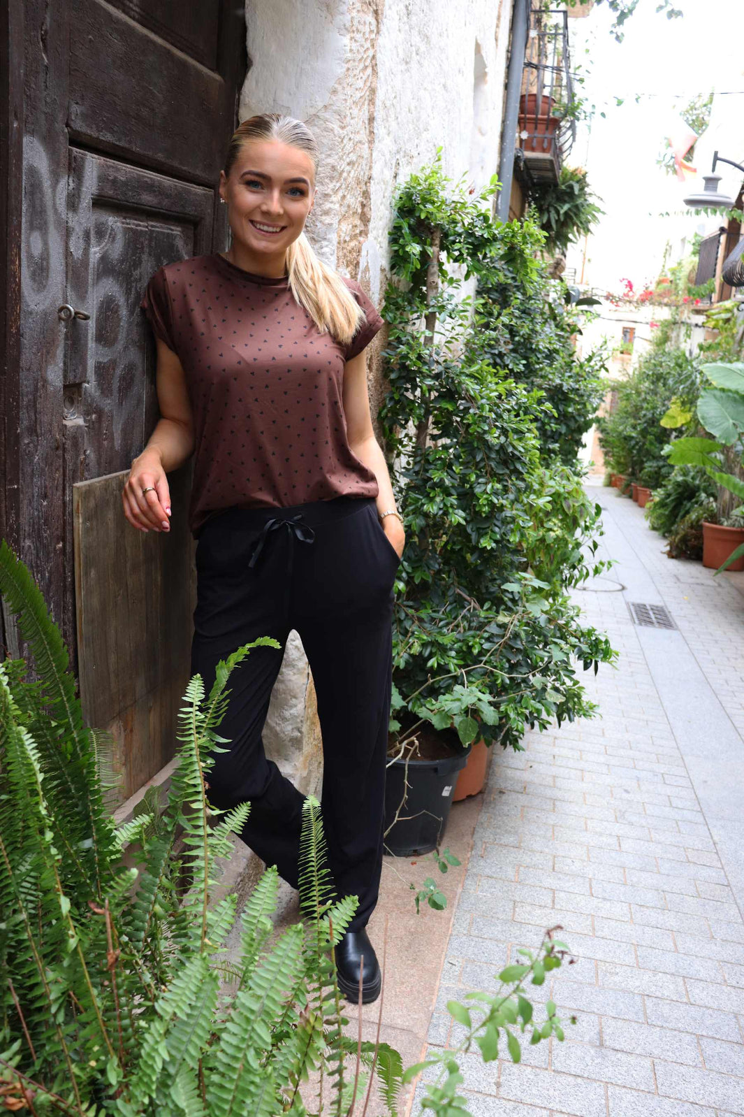 Liberte - Alma-U-Tshirt 9581 - Brown Black Heart