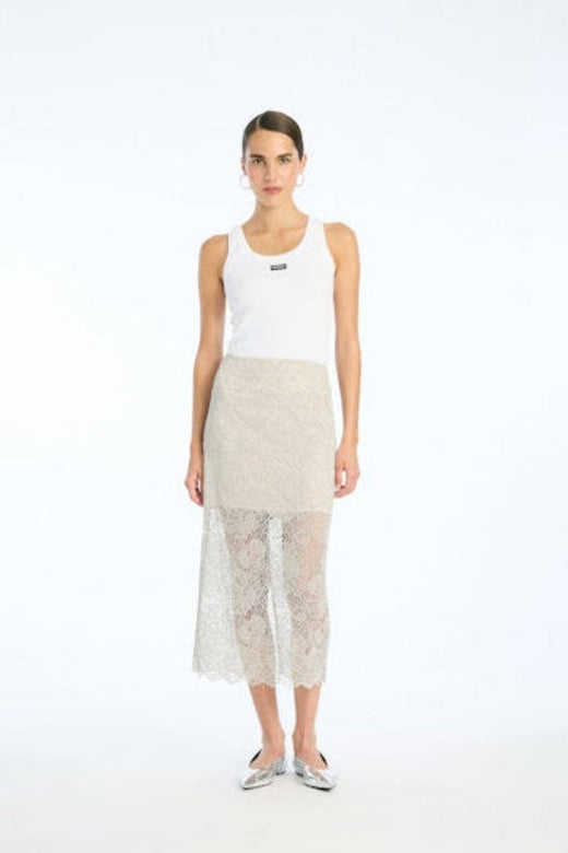 Rotate - Ruffle Hem Tank Top 115281400 - 400 Bright White Toppe 