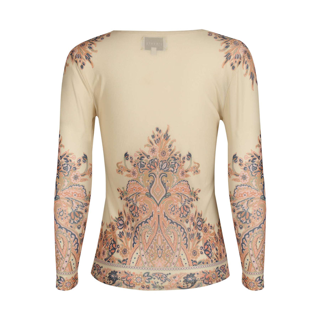 Liberte - Mesh Ls Tshirt 22065 - Creme Paisley
