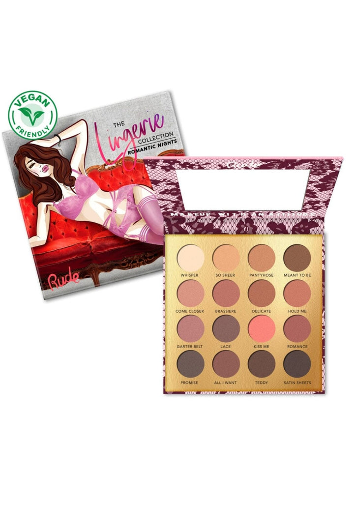 Rude Cosmetics - Lingerie Collection - 16 Matte Eyeshadow Palette - Romantic Night