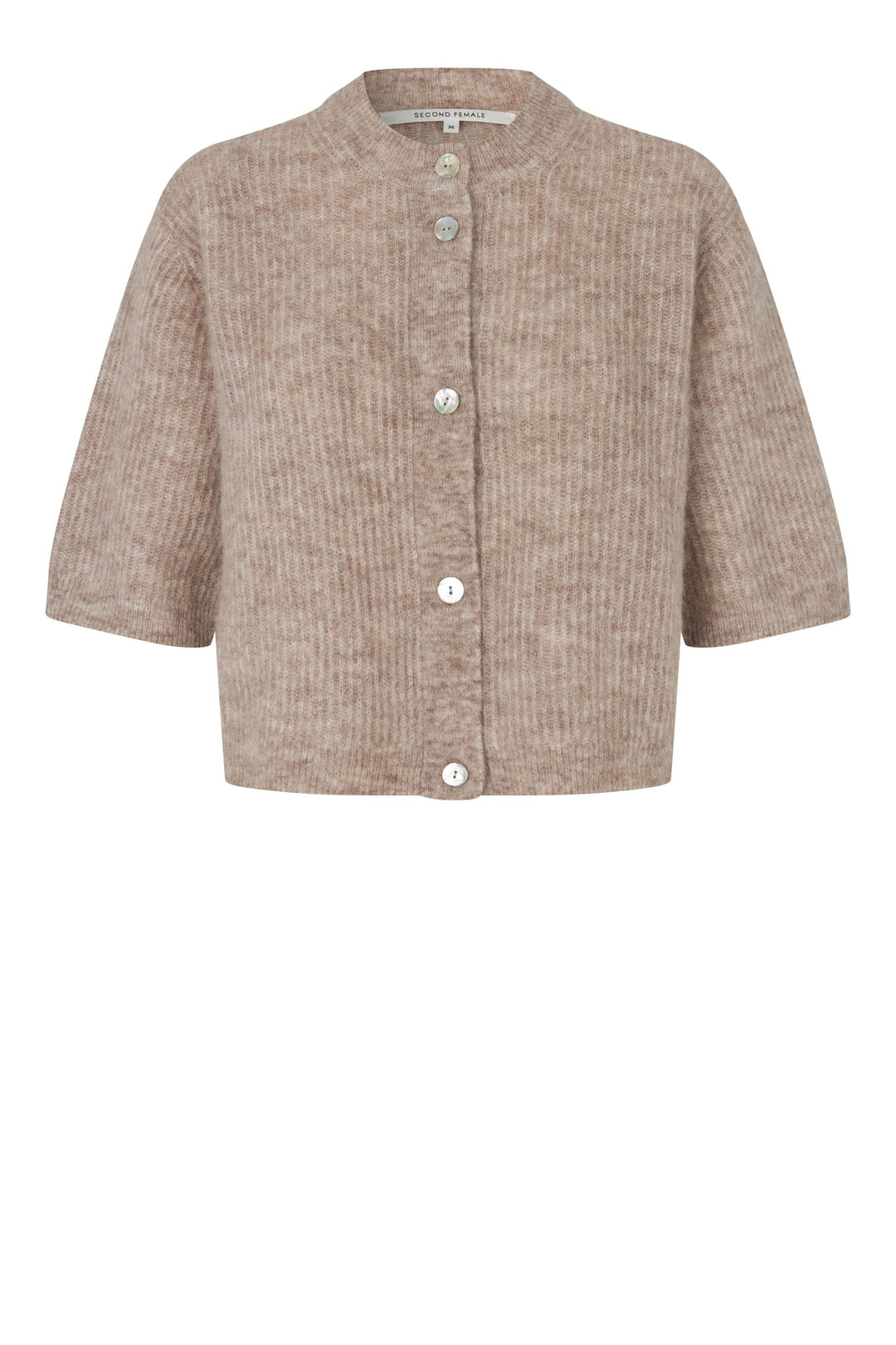 Second Female - Andrea Knit Rib Cardigan 58367 - 0511 Light Beige Melange Cardigans 