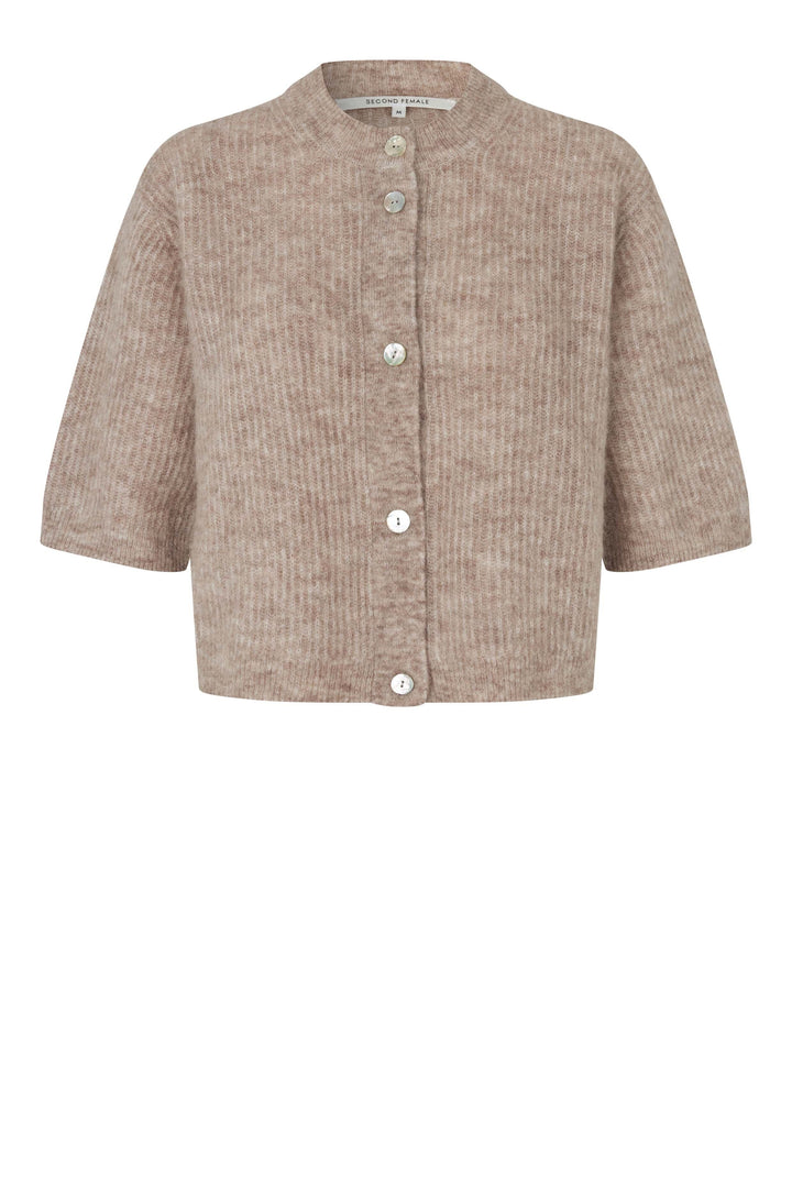 Second Female - Andrea Knit Rib Cardigan 58367 - 0511 Light Beige Melange Cardigans 